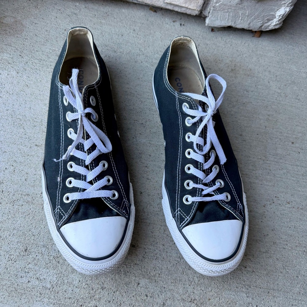 Converse Chuck Taylor All Star Low Top Black Canvas Sneakers M9166 Mens 10
